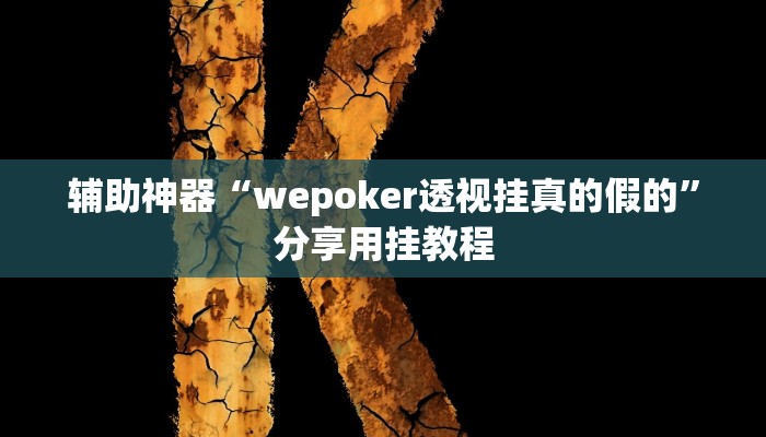辅助神器“wepoker透视挂真的假的”分享用挂教程