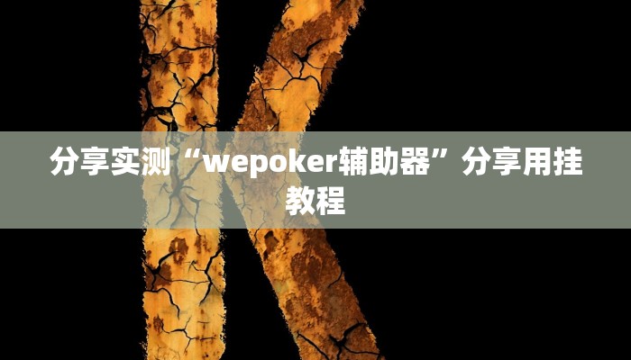 分享实测“wepoker辅助器”分享用挂教程