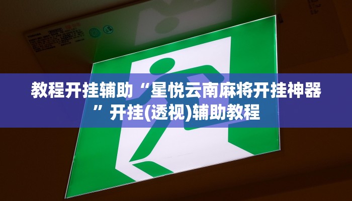 教程开挂辅助“星悦云南麻将开挂神器”开挂(透视)辅助教程